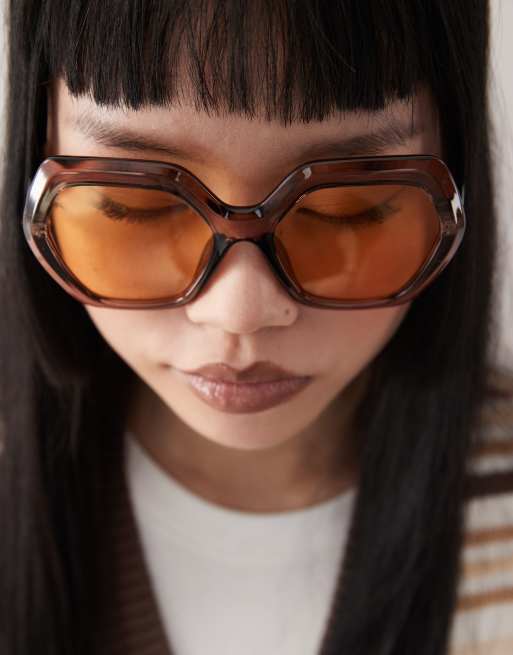 Lunettes Pilot Double Pont YAMEIZE Retro 70s Double Bridge Lunettes De Soleil - Pilot Pour Lunettes De Soleil Femme