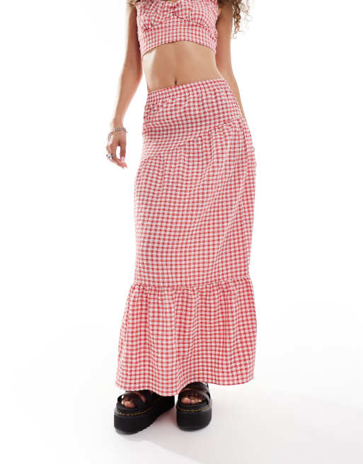 スカート RED AND WHITE MIDI SKIRT LIMITED EDITION STRIPED MIDI SKIRT - White / Red | ZARA