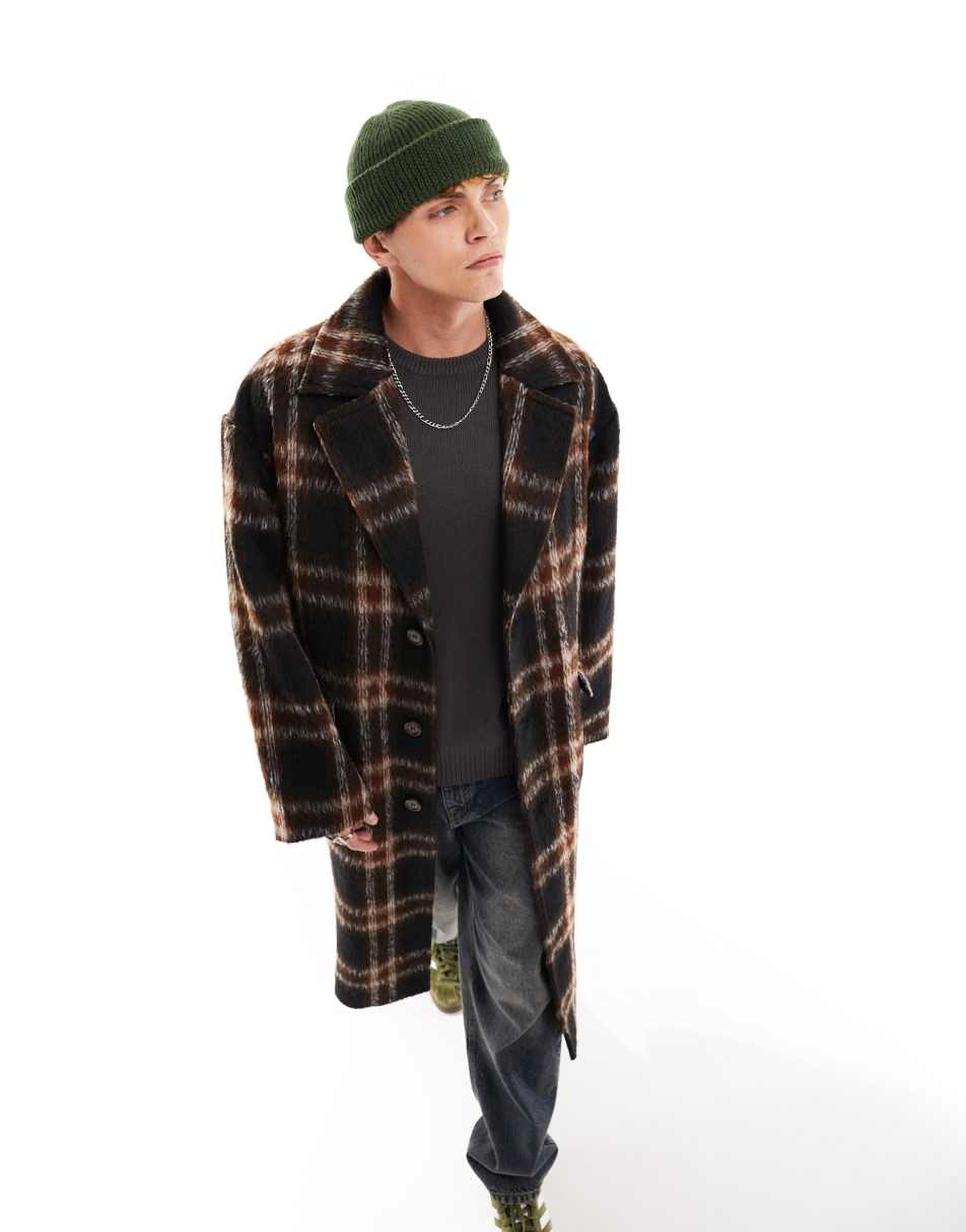 Reclaimed Vintage maxi duster coat in check