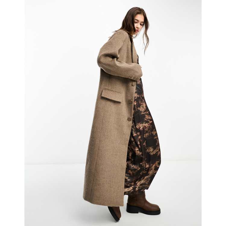 Reclaimed Vintage maxi length duster coat in camel ASOS