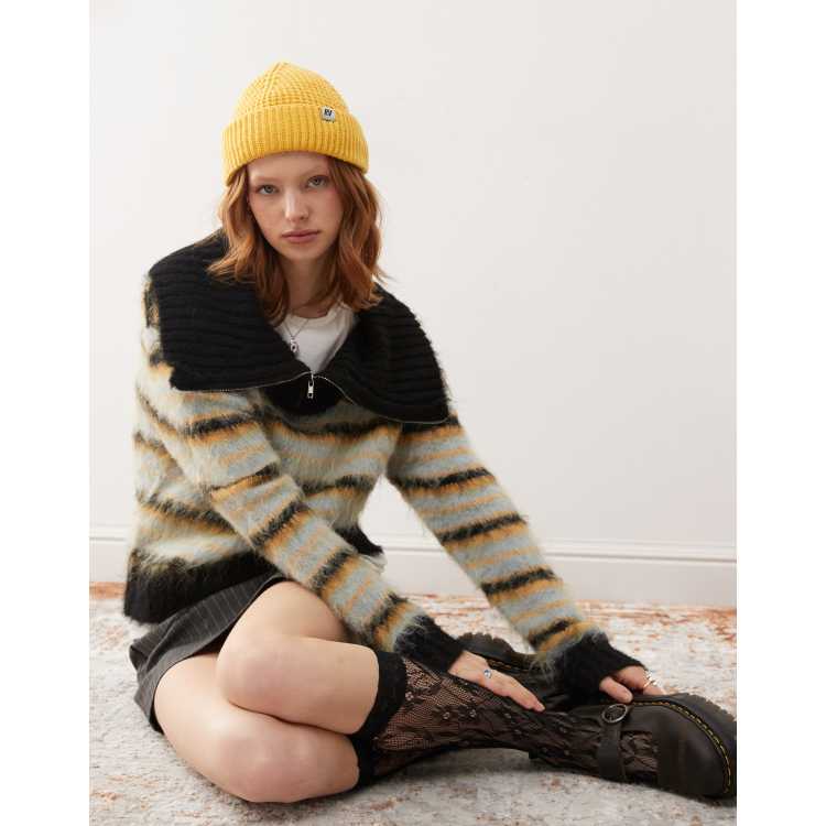 Reclaimed Vintage – Mehrfarbiger Pullover mit Kragen und