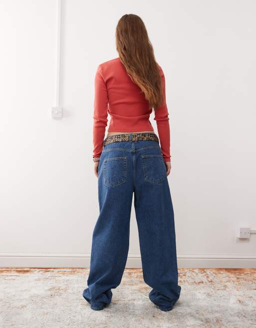 Reclaimed Vintage – Mellanblå baggy jeans med låg midja, 2 av 5