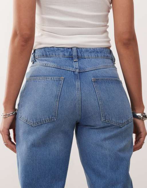 Reclaimed Vintage – Mellanblå, tvättade bootcut-jeans med utsvängda ben och avslappnad passform, 4 av 5