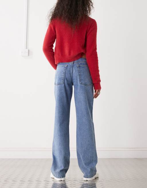 Reclaimed Vintage - Mellemblå jeans i denim med lige ben, 2 af 5