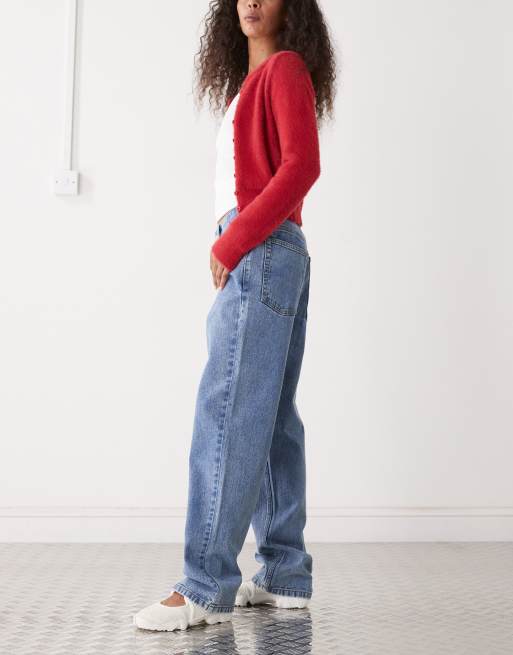 Reclaimed Vintage - Mellemblå jeans i denim med lige ben, 3 af 5