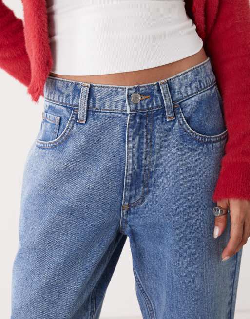 Reclaimed Vintage - Mellemblå jeans i denim med lige ben, 5 af 5