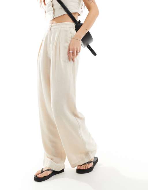 Reclaimed Vintage mensy wide leg pants in linen mix