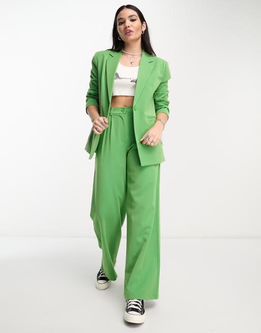 Reclaimed Vintage menzy wide leg pants in green slub ASOS