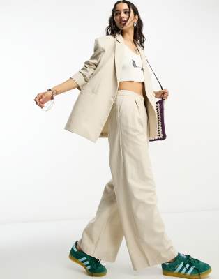 menzy wide leg pants in stone-Blonde