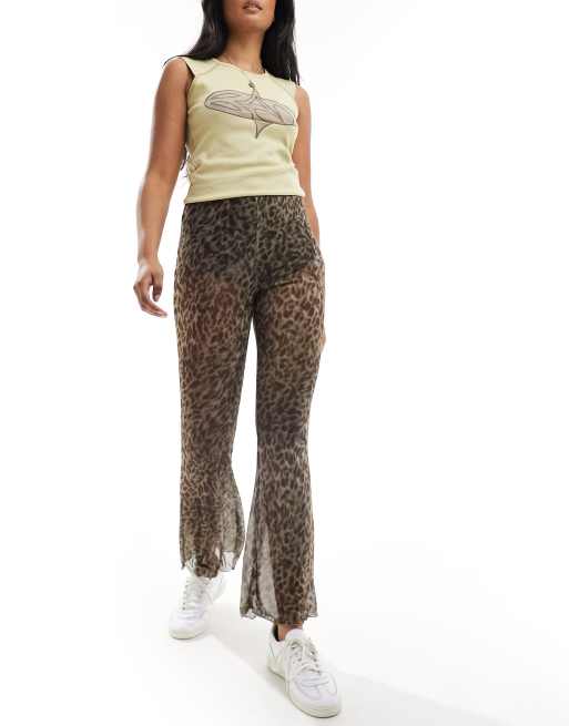 Vintage 90s Plus Size Leopard Bell Bottoms