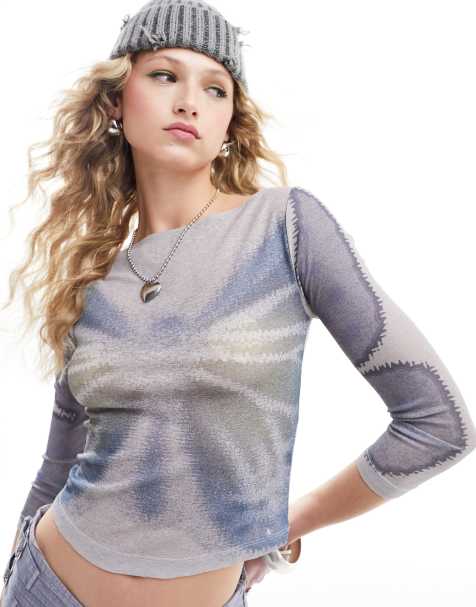 Blue zip up crop new arrivals top