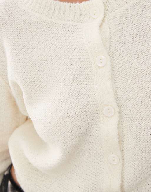 Reclaimed Vintage micro cardigan in cream