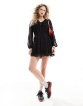 Asos design sweetheart babydoll mini swing dress in dobby sales spot