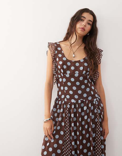 brown and blue dress Luminous Floral Fluted Sleeve With so many designs in our store to explore Limited Too Girls Brown And