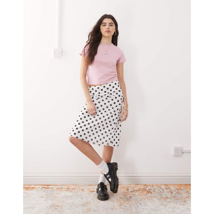 Reclaimed Vintage Midi rok met stippenprint ASOS