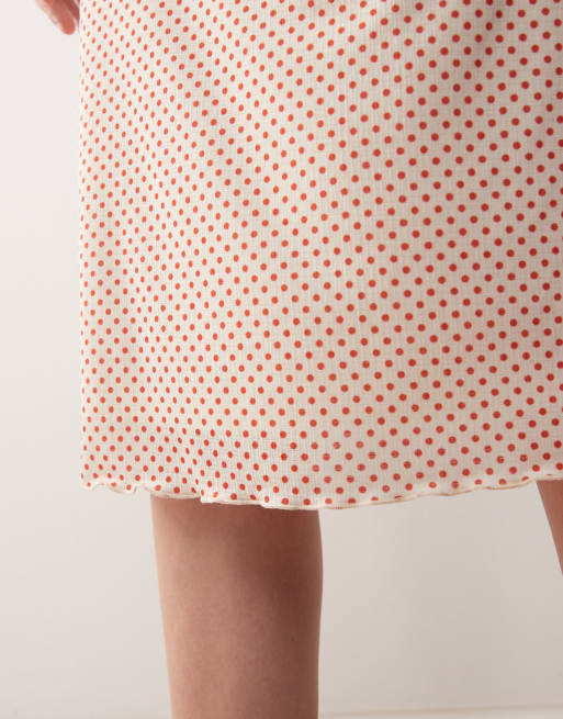 Reclaimed Vintage midi skirt co-ord in red and white polka dot, 5 of 5