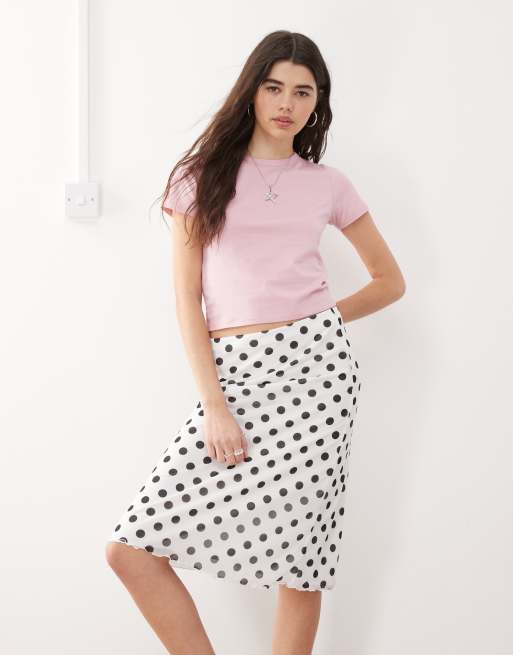 Reclaimed Vintage midi skirt in polka dot print
