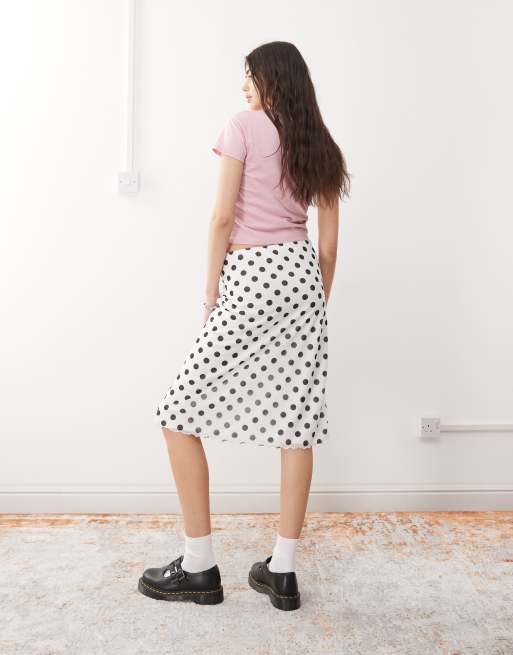 Reclaimed Vintage midi skirt in polka dot print