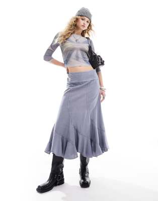 Reclaimed Vintage midi skirt in linen