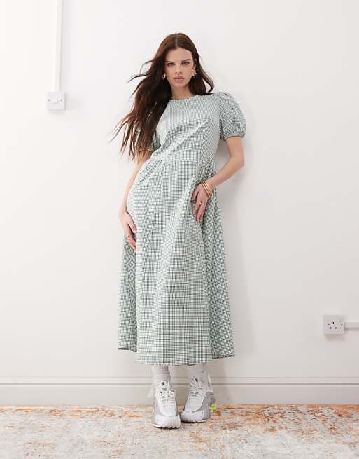 Plaid Bow Tie Midi Dress Plaid Bow Tie Midi Dress