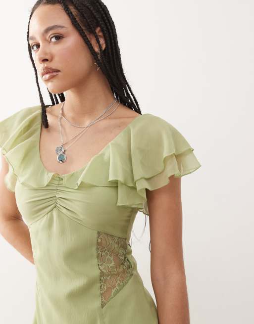 pastel green cocktail dress Luxie Lace Knit Mini Dress - Pastel Green main image 0