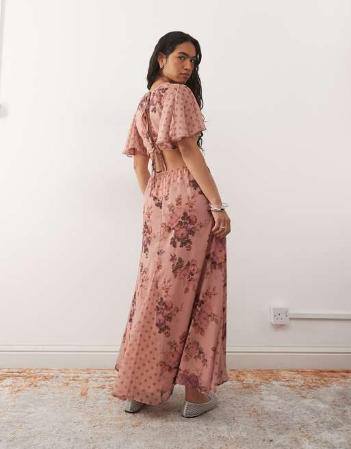 fall dresses for europe Vintage Sleeved Tea Length Lace Wedding Dress Blushing Pink main image 1