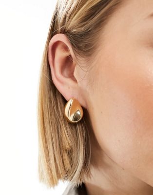 Reclaimed Vintage mini chubby hoops in gold - ASOS Price Checker