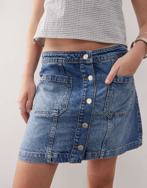 Mini Jupe IRO Denim Distressed Bleu Clair - Taille 34, Effet Vieilli Et Abrasions, Occasion Comme Neuve
