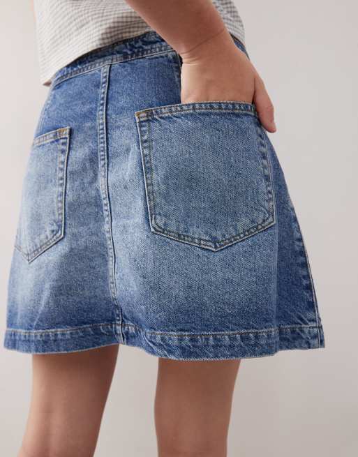 Mini Jupe IRO Denim Distressed Bleu Clair - Taille 34, Effet Vieilli Et Abrasions, Occasion Comme Neuve