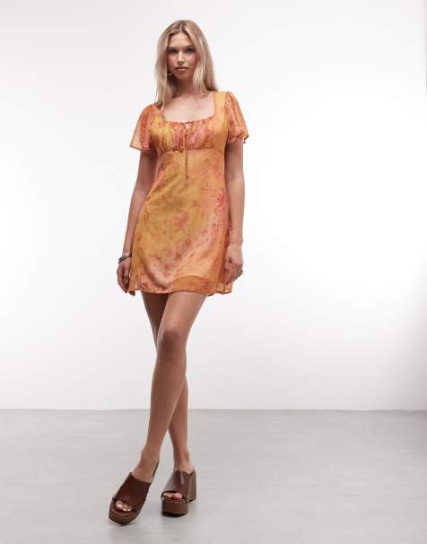 Reclaimed Vintage - Mini jurk van chiffon met bloemenprint - view 1