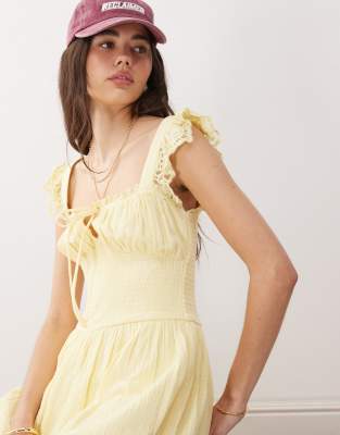 Reclaimed Vintage Mini Milkmaid Dress With Bust Detail