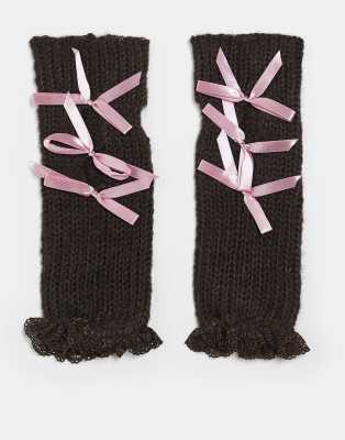 Reclaimed Vintage - Mitaines avec nauds - Marron-Brown