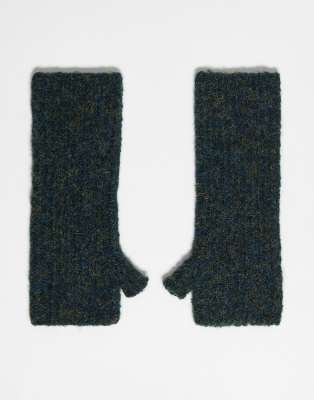 Reclaimed Vintage - Mitaines unisexes griffées - Sarcelle-Vert