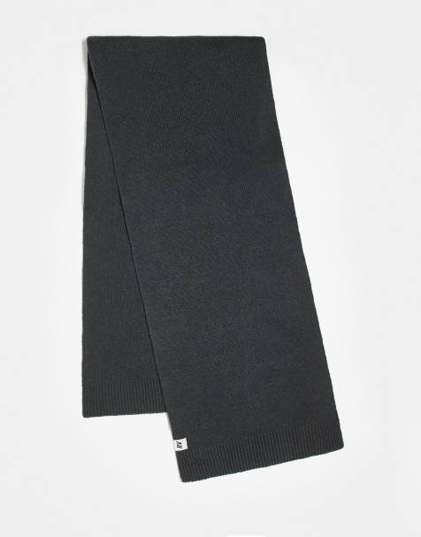Reclaimed Vintage – Mörkgrå, våffelstrukturerad halsduk i unisex-modell, del av set - view 1