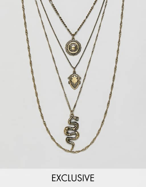 Mens multi layered necklace hotsell