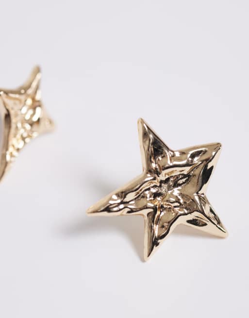 Reclaimed Vintage - Multipack oorbellen met gesmolten ster in goud, 4 van 4