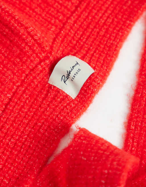 Reclaimed Vintage Mütze mit Markenlabel in Rot, 2 von 3