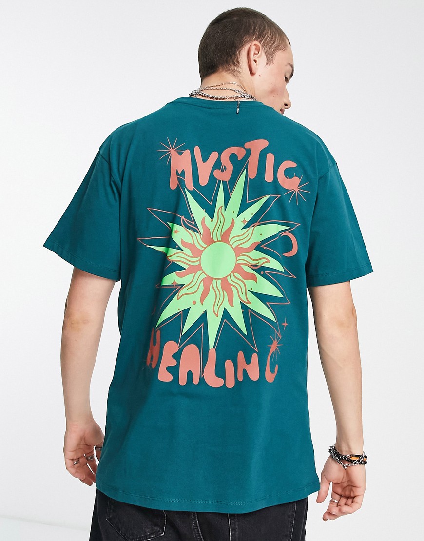 Reclaimed Vintage mystic healing t-shirt in navy