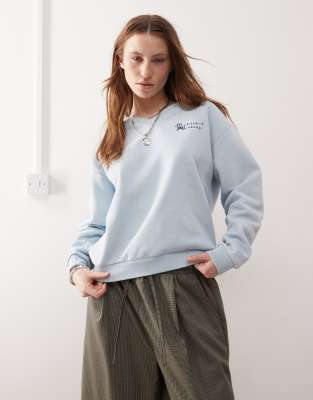 neat fit V-neck sweatshirt in blue