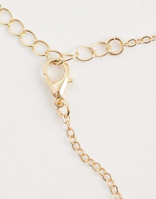 Reclaimed Vintage necklace with cross pendant in gold tone, 4 of 4