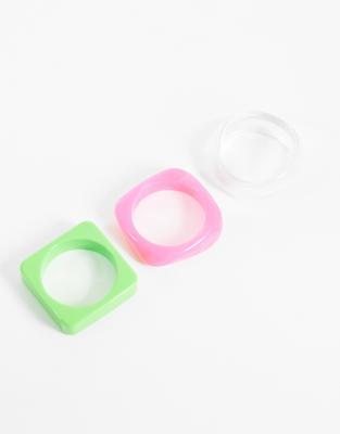 Reclaimed Vintage Neon Bangles 3 Pack-multi