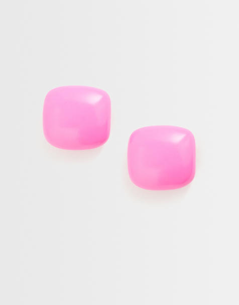 Reclaimed Vintage neon oorknopjes in roze - view 1