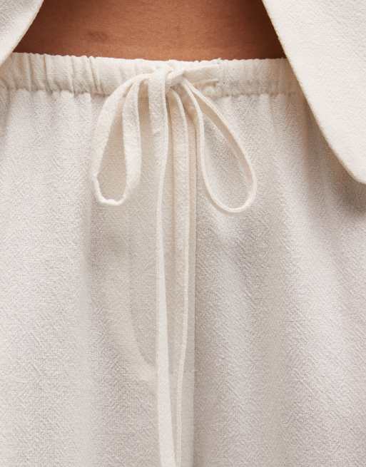 Reclaimed Vintage - Neutralfarvede afslappede pull on-bukser i bomuldsrigt stof, 5 af 5