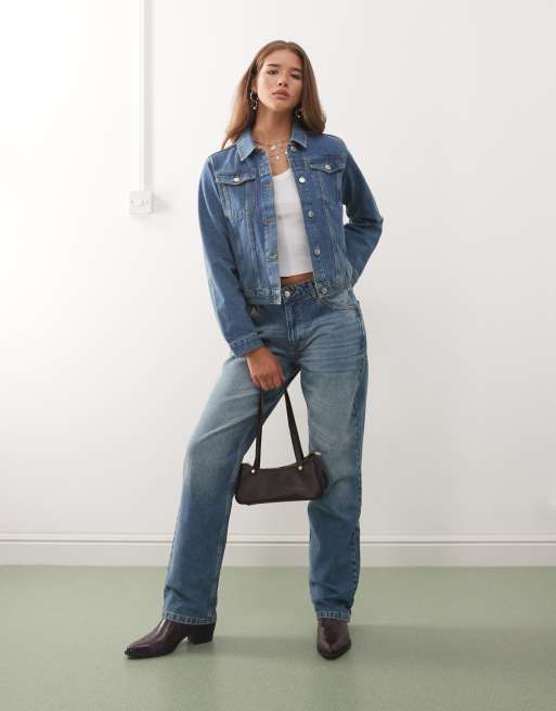 Reclaimed Vintage – Niebieska dopasowana kurtka jeansowa , 2 z 4