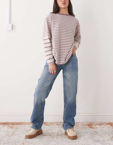 Reclaimed Vintage 90s straight leg jean in washed blue  