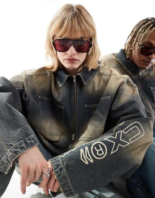 Reclaimed Vintage Occhiali da sole unisex modello aviatore con lenti rosa ASOS