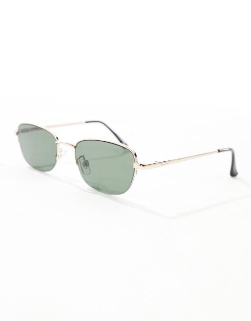 Reclaimed Vintage - Occhiali da sole unisex neri con montatura a D, 3 di 4