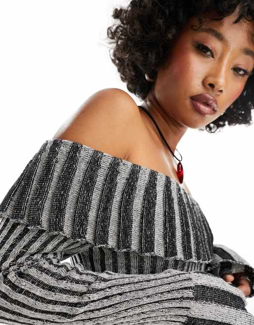 Asymmetrical off deals shoulder sweater