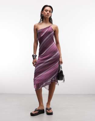 Reclaimed Vintage One Shoulder Jersey Dress In Purple