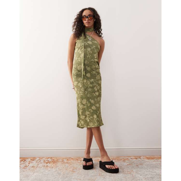 knee length dresses for ladies Marcella Women's Manhattan One Shoulder Midi Dress